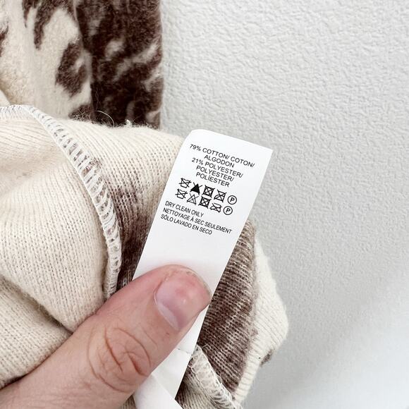 [Lucky Brand] Tan Brown Floral Print Open Front Draped Cardigan Sweater Sz Small - Picture 11 of 11